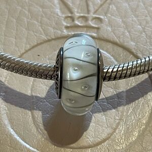 Pandora White Murano Glass Charm